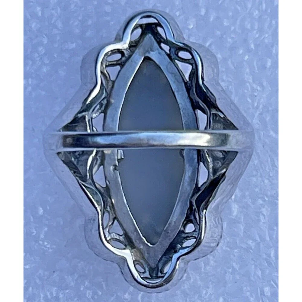 Ring Sterling Silver Drusy Peacock Quartz Ring - Size 6